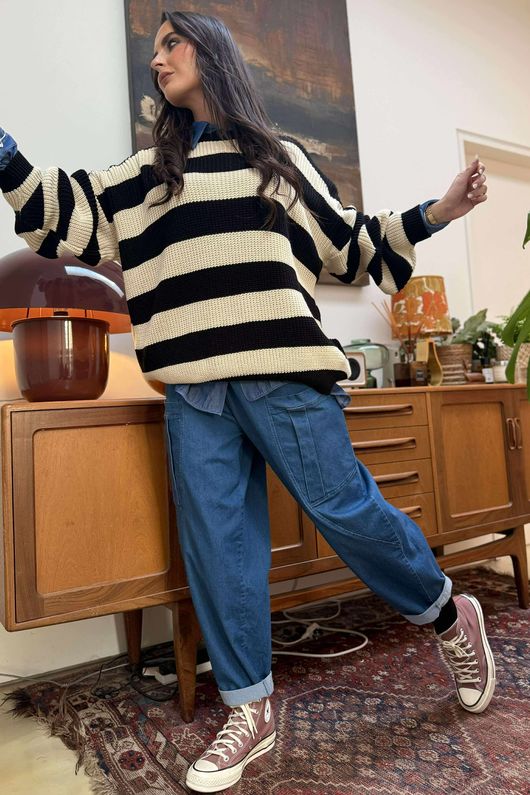 Buddie Stripe Knit Black /2=